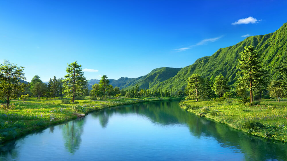 Histoire. Une grande montagne, un petit ruisseau, un vent violent et une vague géante