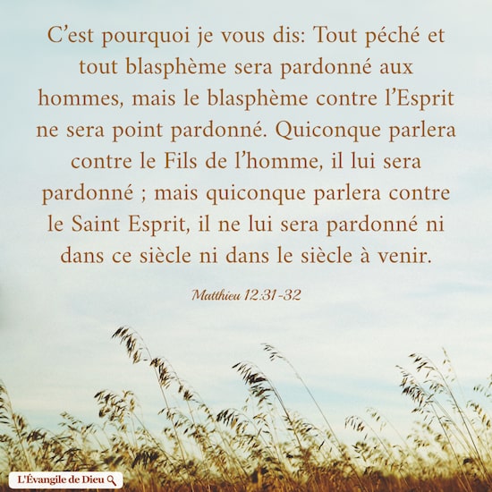 Évangile du jour — Matthieu 12-31-32