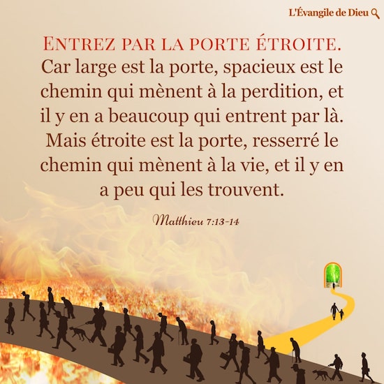 Évangile du jour — Matthieu 7:13-14