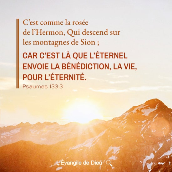 La rosée de l’Hermon, Qui descend sur les montagnes de Sion