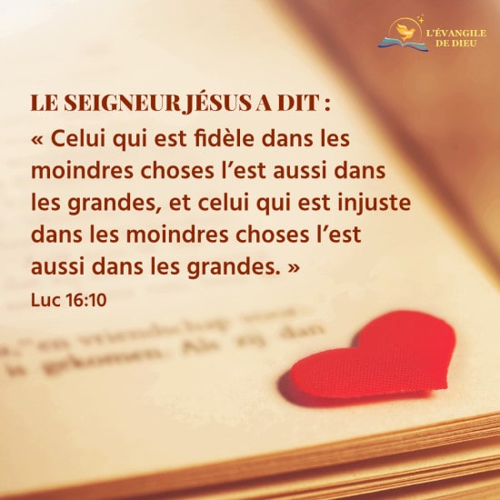 Évangile du jour — Être fidèle à Dieu en toute choses