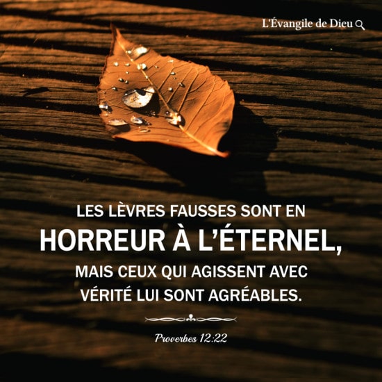 Proverbes 12:22 — Dieu aime les gens honnêtes